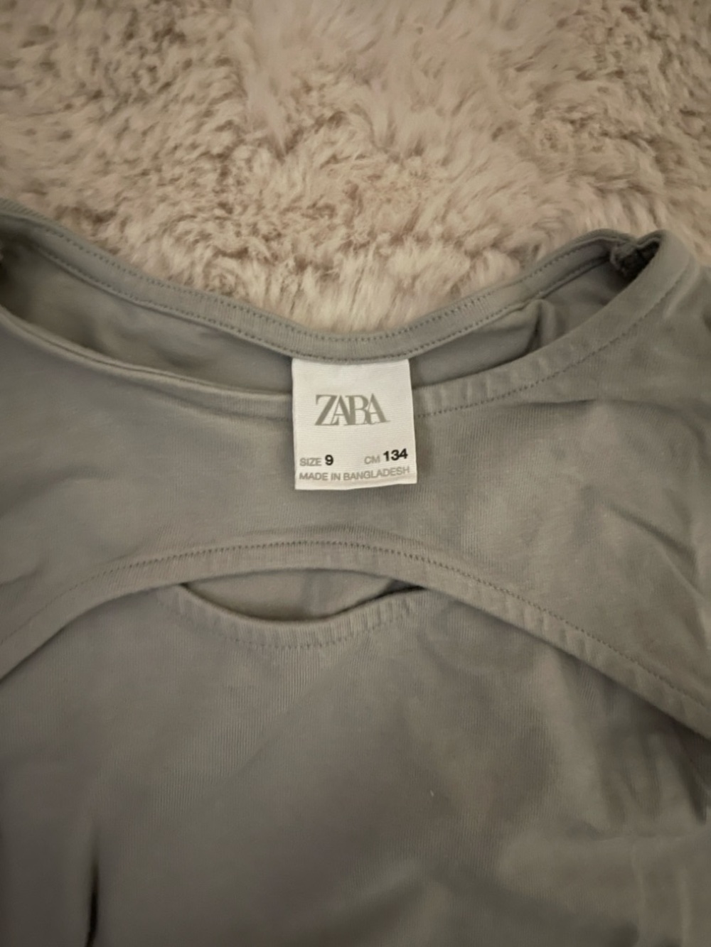 Zara Girls Body suit Gray Front Cutout Tee Sz 9